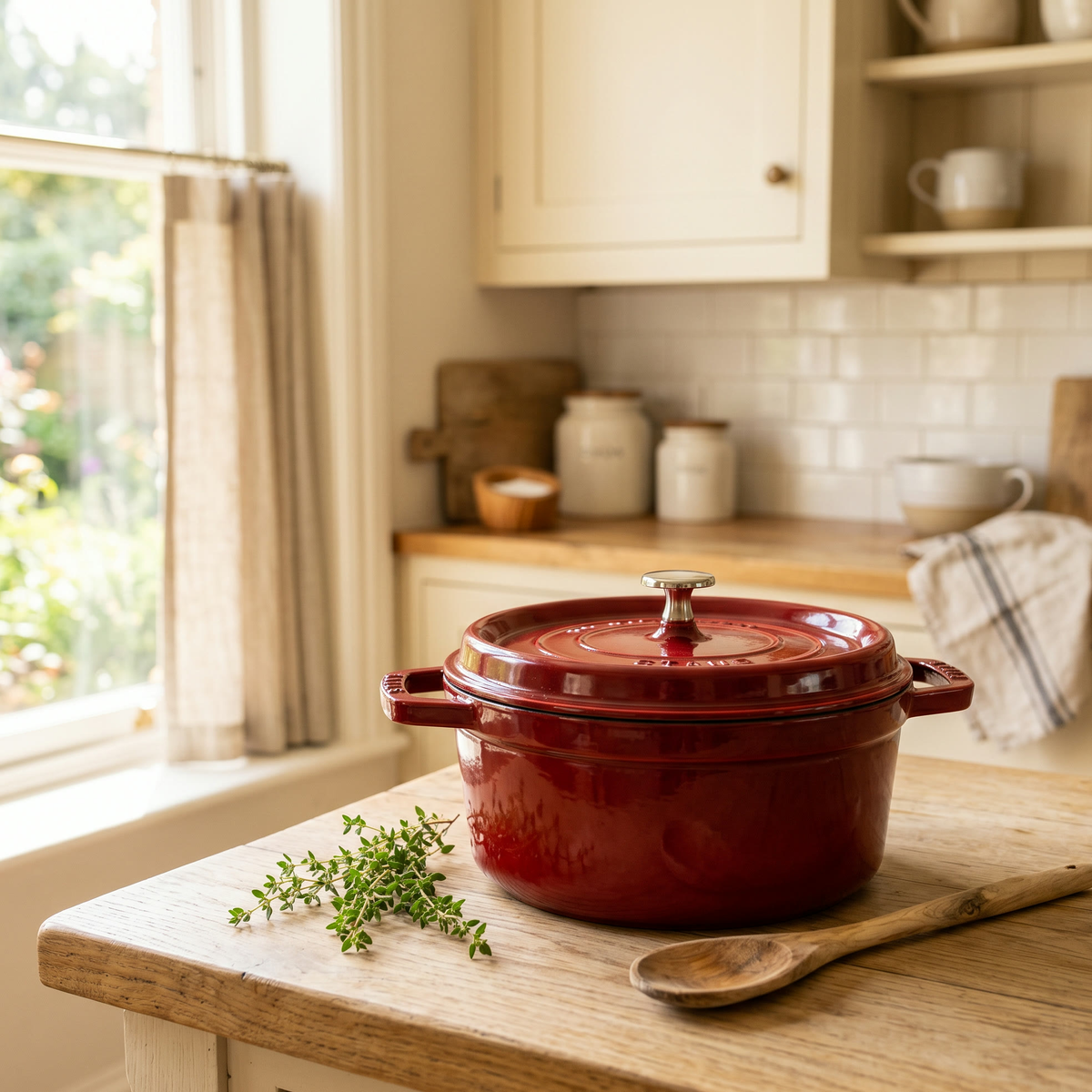 6-Quart Enameled Cast Iron Dutch Oven — Harvest Red
