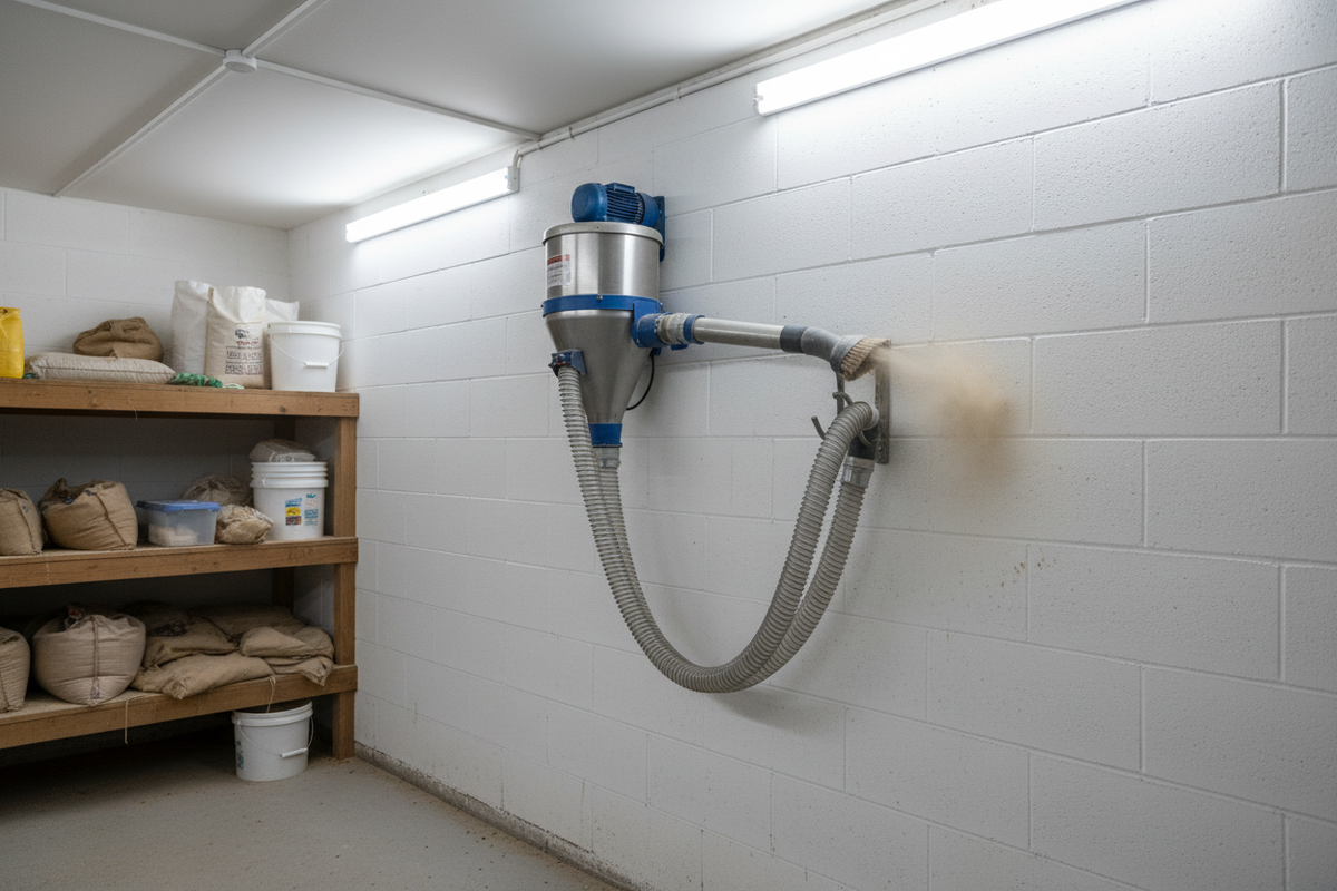 Ametza Barn Dust Extractor — Wall-Mounted HEPA Vacuum, 5 Gallon