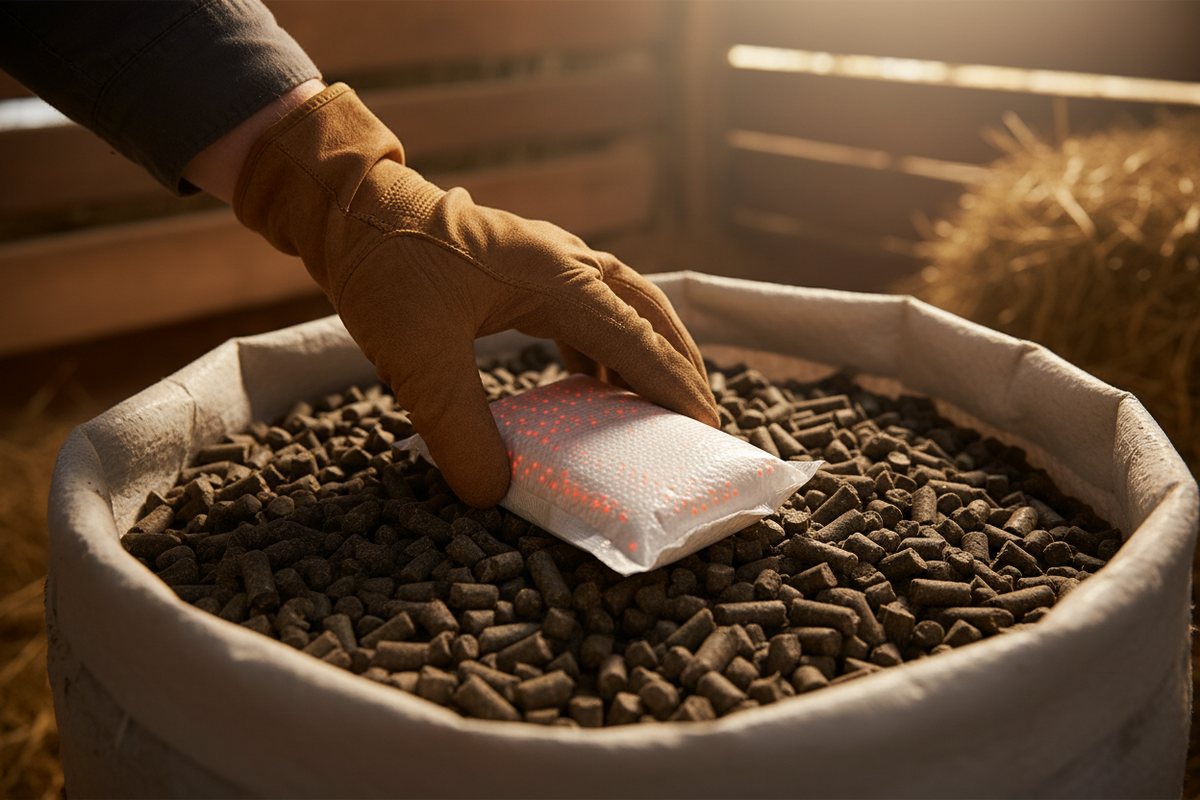 Ametza Moisture Absorber Packs — 100 × 50 g for Bulk Pellet Storage