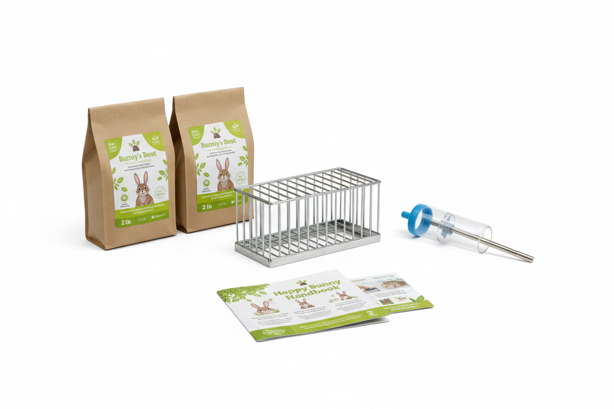 Ametza Rabbit Starter Bundle — 20 lb Pellets, Feeder & Water Bottle