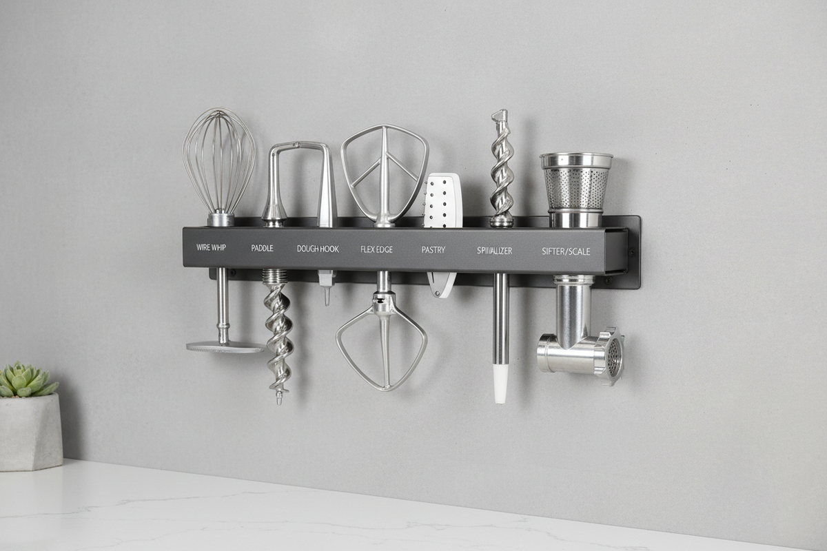 The Attachment Command Center – Wall-Mounted Mixer Attachment Storage