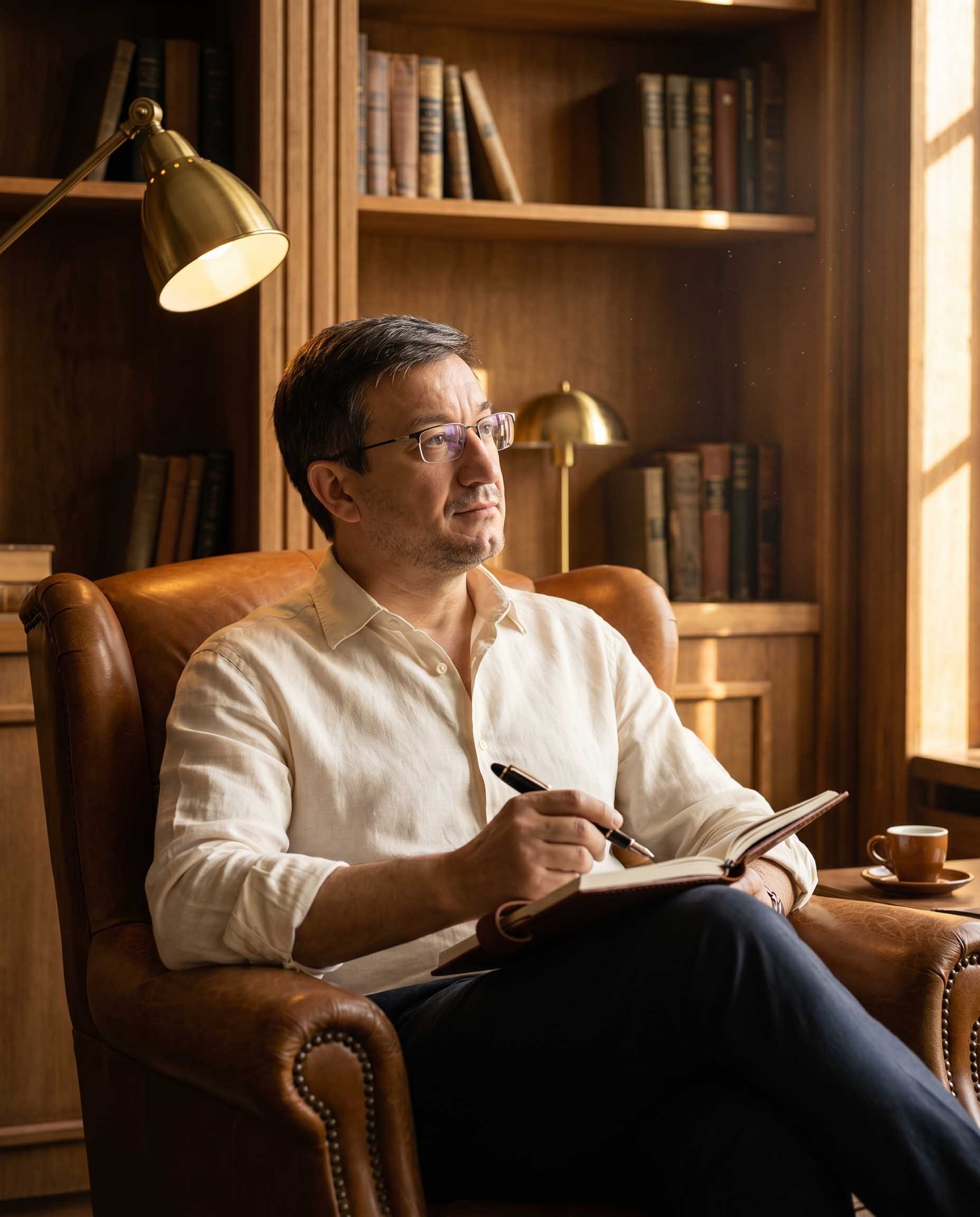 Mario Guglieno nel suo studio